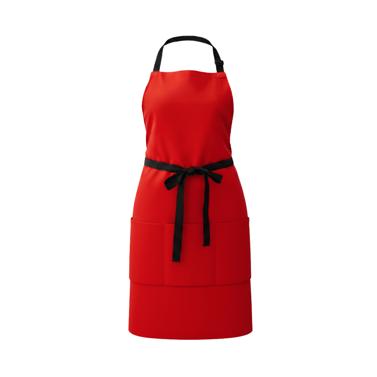 Mandil Rojo con Cordones Negro con Multibolsas